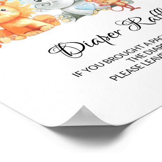 Oerwoud Diaper Raffle Sign Poster (Hoek)