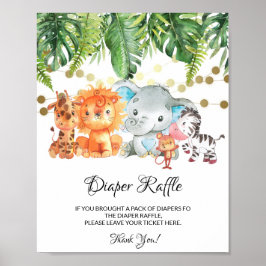 Oerwoud Diaper Raffle Sign Poster