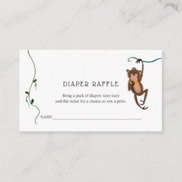 Oerwoud Diaper Raffle Ticket voor Baby shower Informatiekaartje