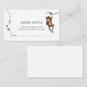 Oerwoud Diaper Raffle Ticket voor Baby shower Informatiekaartje (Voorkant / Achterkant)
