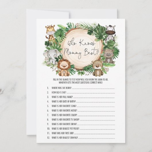 Oerwoud die de beste Baby shower-Kaart kent Kaart (Voorkant)