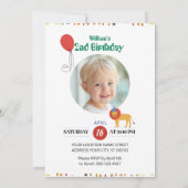 Oerwoud Dier 2e verjaardag Uitnodiging (Achterkant)