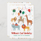 Oerwoud Dier 2e verjaardag Uitnodiging (Voorkant / Achterkant)