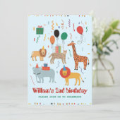 Oerwoud Dier 2e verjaardag Uitnodiging (Staand voorkant)