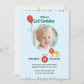 Oerwoud Dier 2e verjaardag Uitnodiging (Achterkant)