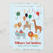 Oerwoud Dier 2e verjaardag Uitnodiging (Voorkant / Achterkant)