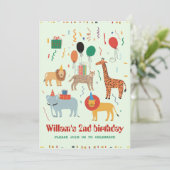 Oerwoud Dier 2e verjaardag Uitnodiging (Staand voorkant)