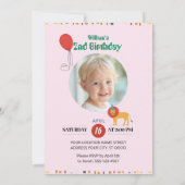 Oerwoud Dier 2e verjaardag Uitnodiging (Achterkant)