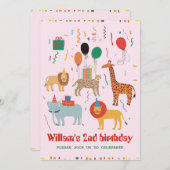 Oerwoud Dier 2e verjaardag Uitnodiging (Voorkant / Achterkant)