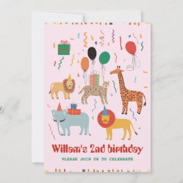 Oerwoud Dier 2e verjaardag Uitnodiging