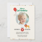 Oerwoud Dier 2e verjaardag Uitnodiging (Achterkant)