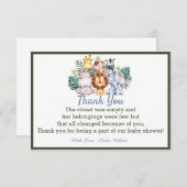 Oerwoud Dier Baby shower Partij Dank u kaart (Voorkant / Achterkant)