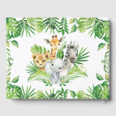 Oerwoud Dier Chic Tropical Greenery Baby shower Gastenboek (Achterkant)