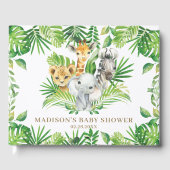 Oerwoud Dier Chic Tropical Greenery Baby shower Gastenboek (Voorkant)