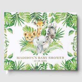 Oerwoud Dier Chic Tropical Greenery Baby shower Gastenboek