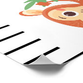 Oerwoud Dier Gepersonaliseerde Baby Boy Groei Graf Poster (Hoek)