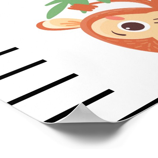 Oerwoud Dier Gepersonaliseerde Baby Boy Groei Graf Poster (Hoek)