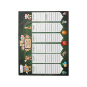 Oerwoud Dier Kinder Weekly School Activiteit Plann Notitieblok (Linkerzijde)