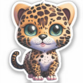 Oerwoud Dier Kitten Leopard Cub Kitty Cat Sticker (Voorkant)