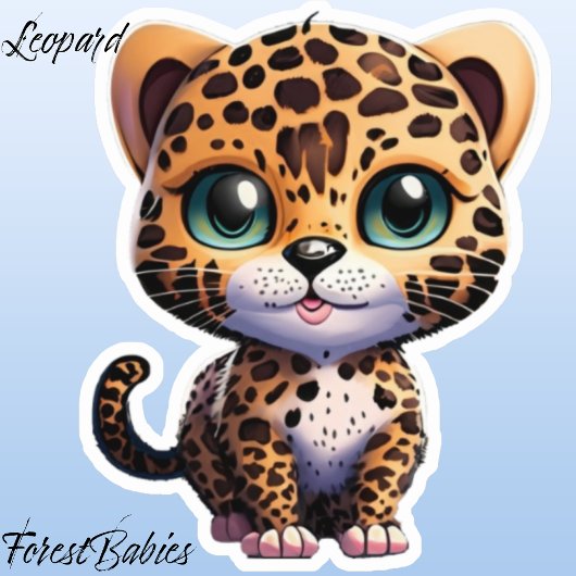 Oerwoud Dier Kitten Leopard Cub Kitty Cat Sticker