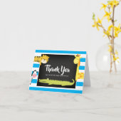 Oerwoud Dier Krijtbord Baby shower Dank u Kaart (Gele Bloem)