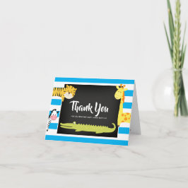 Oerwoud Dier Krijtbord Baby shower Dank u Kaart