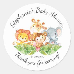 Oerwoud Dier Meisjes Baby shower Favor Sticker
