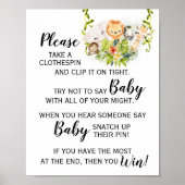 Oerwoud Dier Zeg niet dat het Baby shower van het  Poster (Voorkant)
