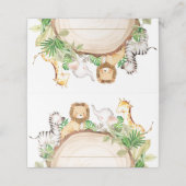 Oerwoud Dieren 1e Verjaardag Baby shower Groen Plaatskaartje (Buitenkant ongevouwen)