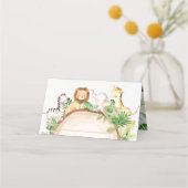 Oerwoud Dieren 1e Verjaardag Baby shower Groen Plaatskaartje (Voorkant)