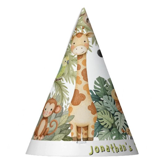 Oerwoud Dieren 1e verjaardag Feesthoedjes (Links)