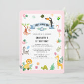 Oerwoud Dieren 1e verjaardagsfeest Kaart (Staand voorkant)