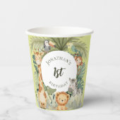 Oerwoud Dieren 1e verjaardagsfeest Papieren Bekers (Voorkant)