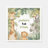 Oerwoud Dieren 1e verjaardagsfeest Servet (Voorkant)