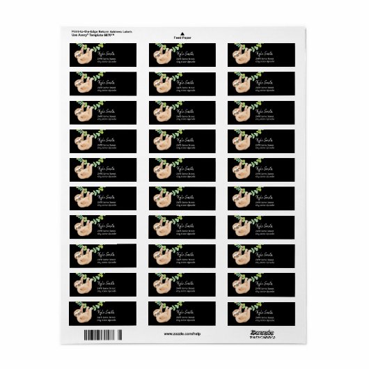 Oerwoud Dieren Aangepaste Adresetiketten Etiket (Full Sheet)