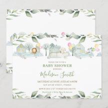 Oerwoud Dieren auto's Greenery Baby shower Girl