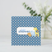 Oerwoud Dieren Baby Boy Shower Invitations Kaart (Staand voorkant)