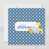 Oerwoud Dieren Baby Boy Shower Invitations Kaart (Voorkant)