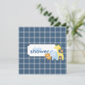 Oerwoud Dieren Baby Boy Shower Invitations Kaart (Staand voorkant)