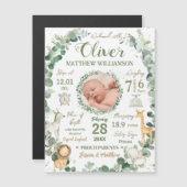 Oerwoud Dieren Baby Geboortestatistieken Foto Aank (Voorkant / Achterkant)