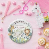 Oerwoud Dieren Baby shower 7" Bord (Feest)