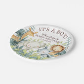 Oerwoud Dieren Baby shower 7" Bord (Gekanteld)