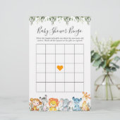 Oerwoud Dieren Baby shower Bingo Game (Staand voorkant)