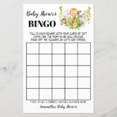 Oerwoud Dieren Baby shower Bingo Game Kaart (Voorkant)
