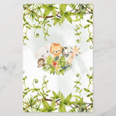 Oerwoud Dieren Baby shower Bingo Game Kaart (Achterkant)