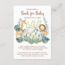 Oerwoud Dieren Baby shower Boek voor Baby Kaart