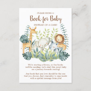 Oerwoud Dieren Baby shower Boek voor Baby Kaart