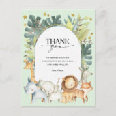 Oerwoud dieren baby shower dank u briefkaart (Voorkant)