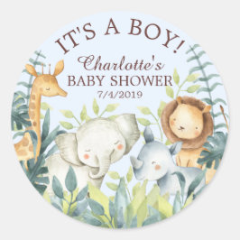 Oerwoud Dieren Baby shower Dank u voor Sticker