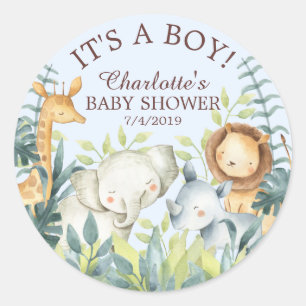 Oerwoud Dieren Baby shower Dank u voor Sticker